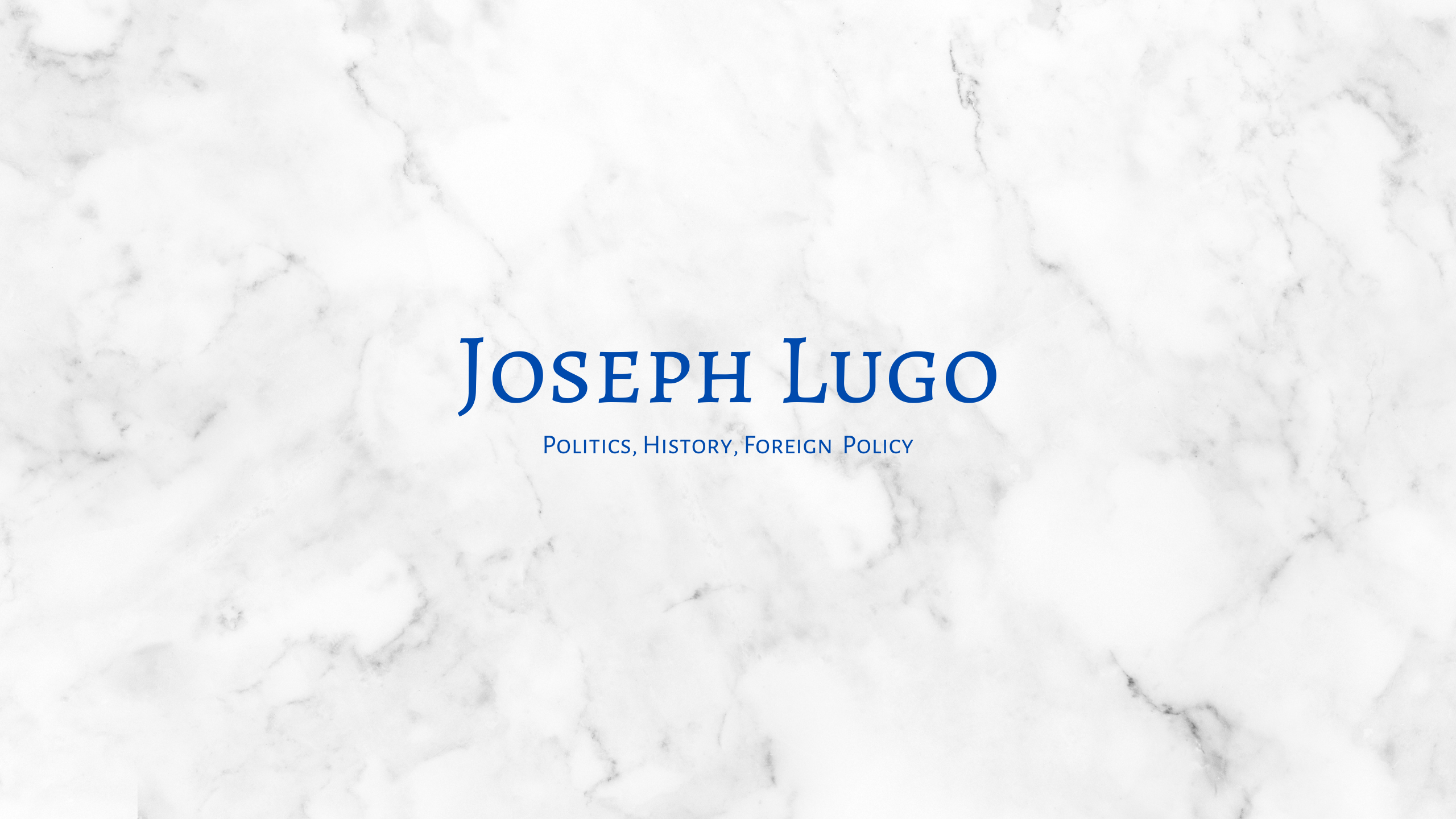 Joseph Lugo Politics and History